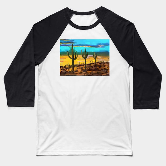 Saguaro from the Saguaro National Park in Arizona Baseball T-Shirt by WelshDesigns